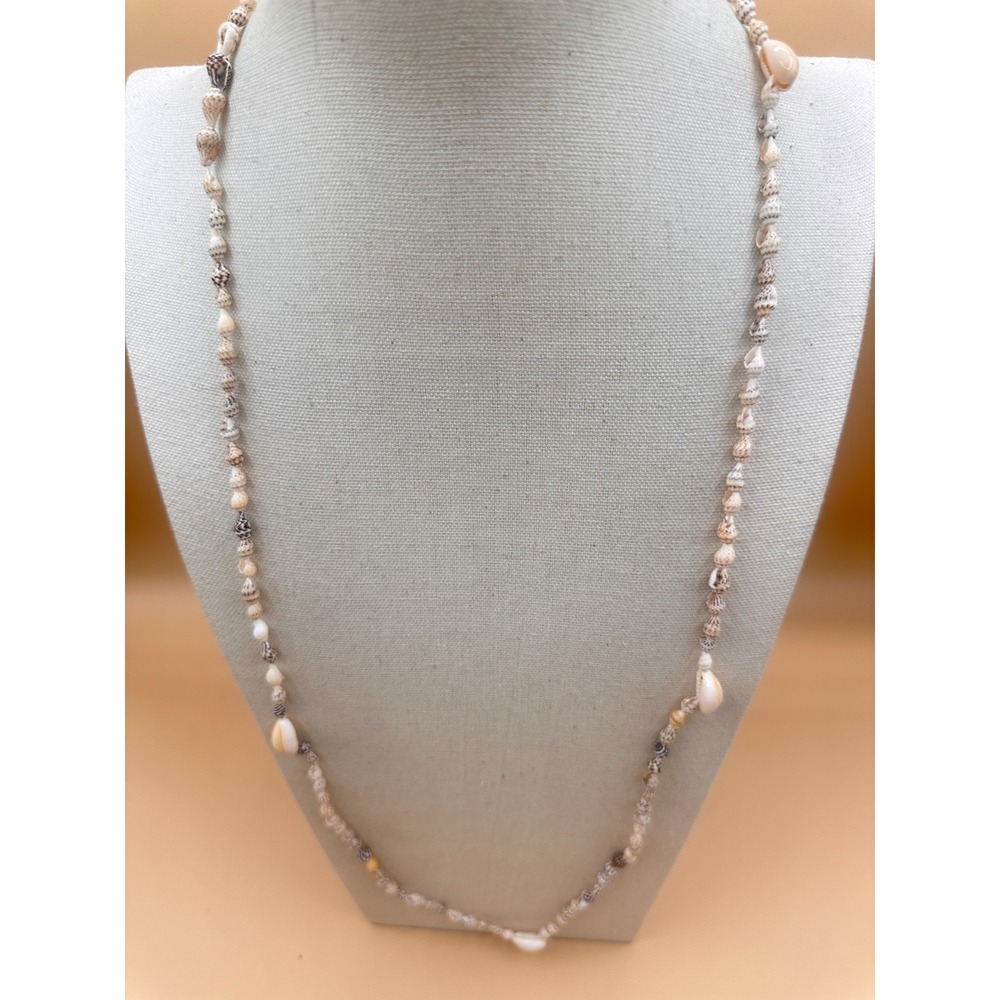 Natural Seashell Necklace Long Boho Beach Cowrie Shell Statement Resort Jewelry